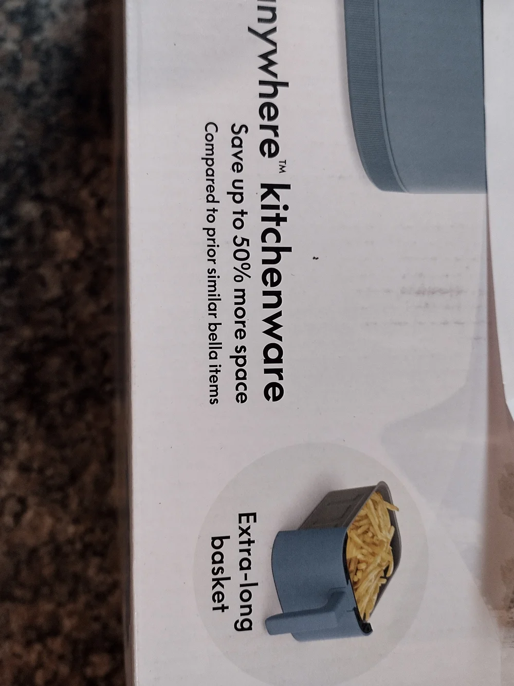 Bella 4qt Slim Air Fryer Surf ( Light Blue) new in box